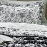 IDALINNEA comforter set, white/grey, 150x200/50x80 cm