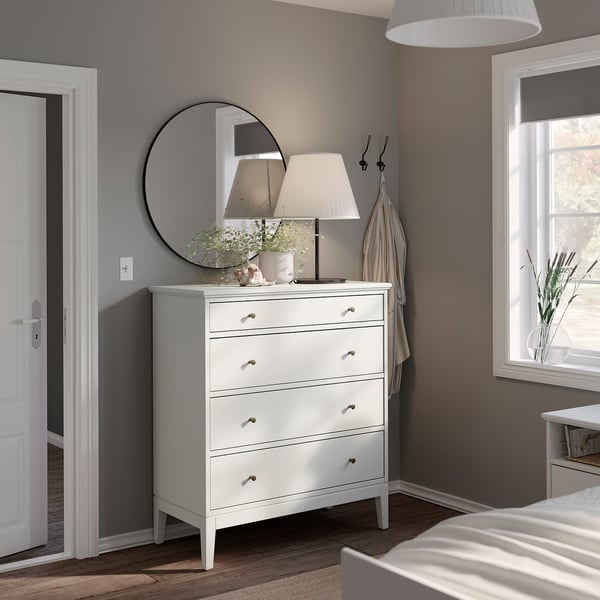 IDANÄS chest of 4 drawers, white, 104x118 cm