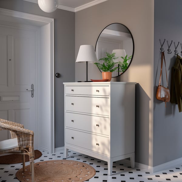 IDANÄS chest of 4 drawers, white, 104x118 cm