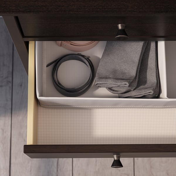 IDANÄS chest of 4 drawers, dark brown stained, 104x118 cm