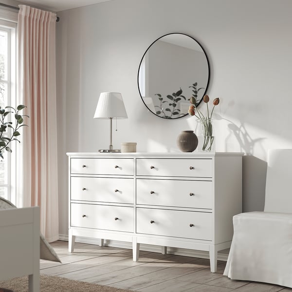 IDANÄS chest of 6 drawers, white, 162x95 cm