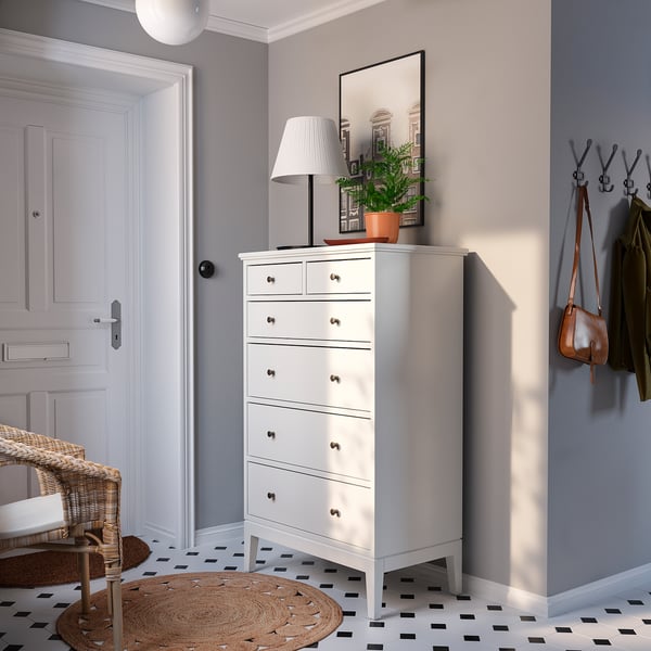 IDANÄS chest of 6 drawers, white, 84x135 cm