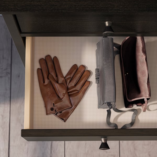 IDANÄS chest of 6 drawers, dark brown stained, 84x135 cm