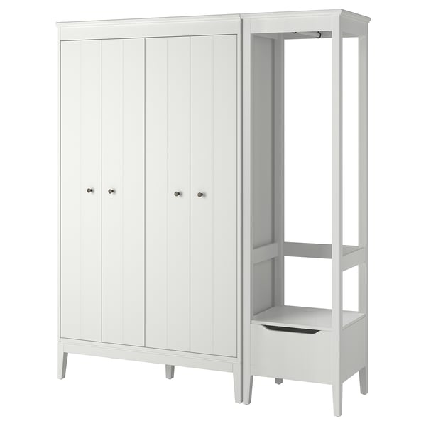 IDANÄS wardrobe combination, white, 180x59x211 cm