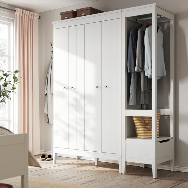 IDANÄS wardrobe combination, white, 180x59x211 cm