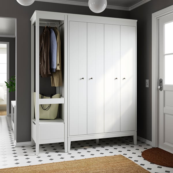 IDANÄS wardrobe combination, white, 180x59x211 cm