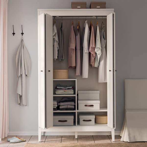 IDANÄS wardrobe combination, white, 180x59x211 cm