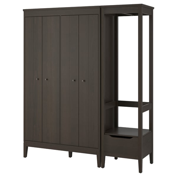IDANÄS - IDANÄS Wardrobe combination, dark brown, 180x59x211 cm