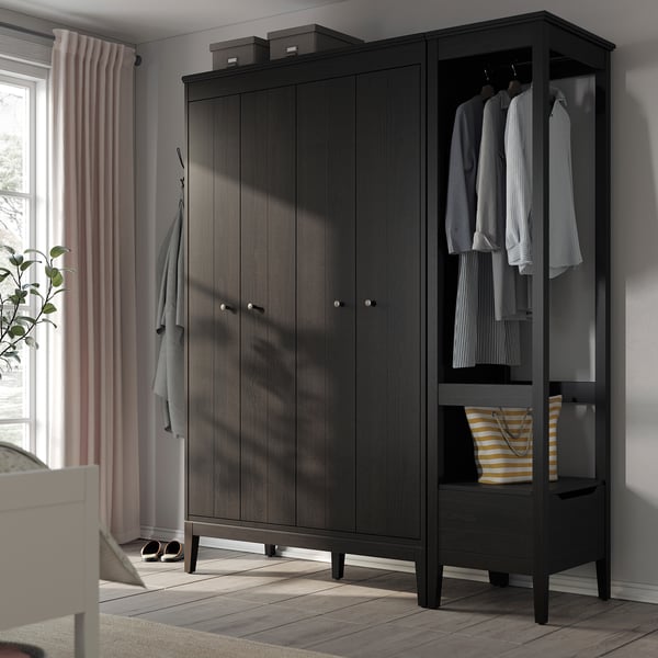 IDANÄS - IDANÄS Wardrobe combination, dark brown, 180x59x211 cm
