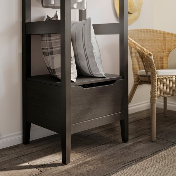IDANÄS open wardrobe, dark brown stained, 59x211 cm