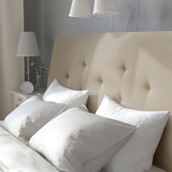 Ikea IDANÄS - Upholstered bed with storage, Naggen beige,160x200 cm