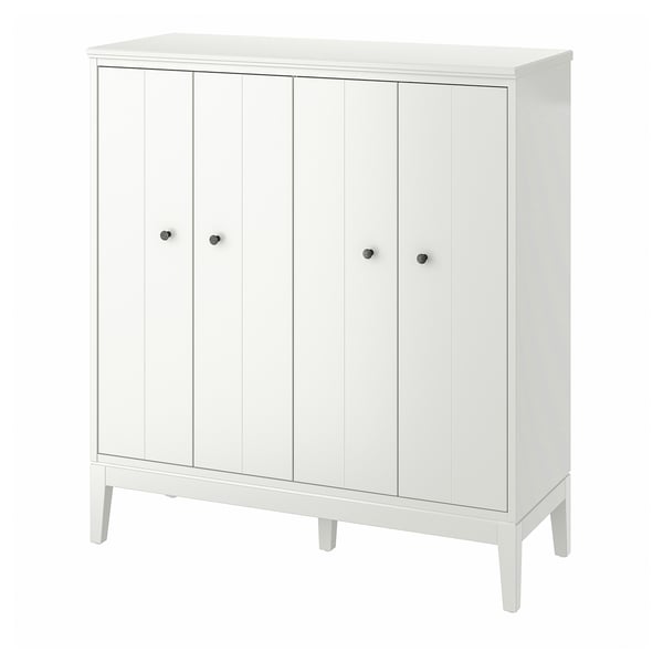 IDANÄS cabinet with bi-folding doors, white, 121x135 cm