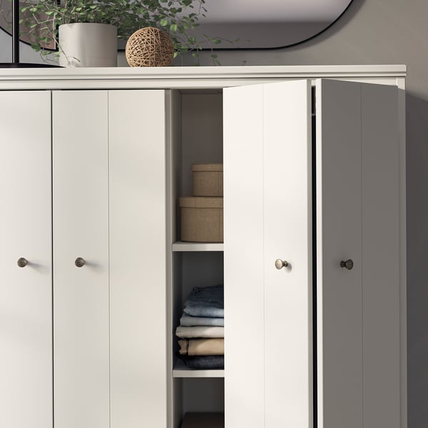 IDANÄS cabinet with bi-folding doors, white, 121x135 cm
