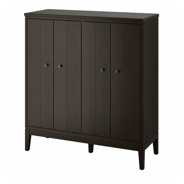 IDANÄS cabinet with bi-folding doors, dark brown stained, 121x135 cm