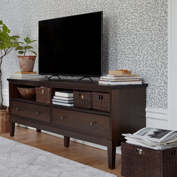 IDANÄS TV bench, dark brown stained, 162x40x63 cm