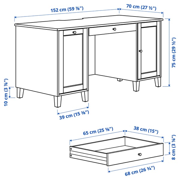 IDANÄS desk with add-on unit, white