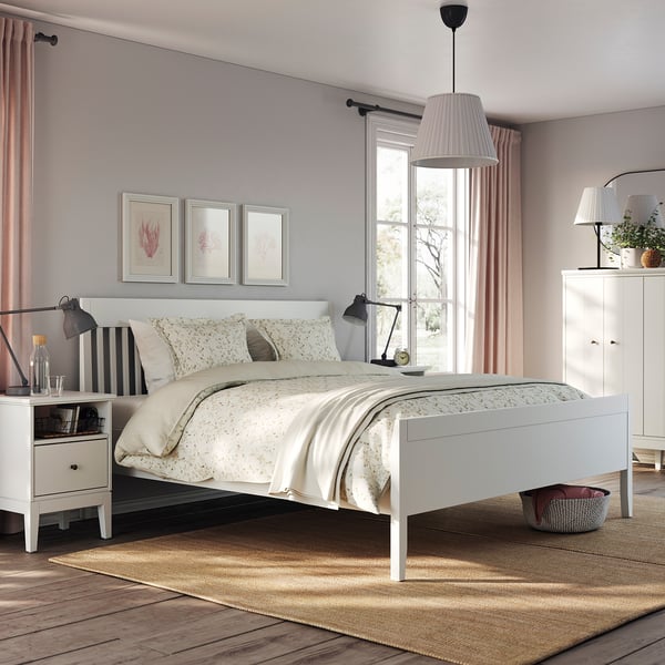 IDANÄS Bed frame - white/Leirsund - 180x200 cm
