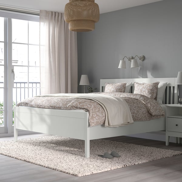 IDANÄS bed frame, white/Lönset, 180x200 cm