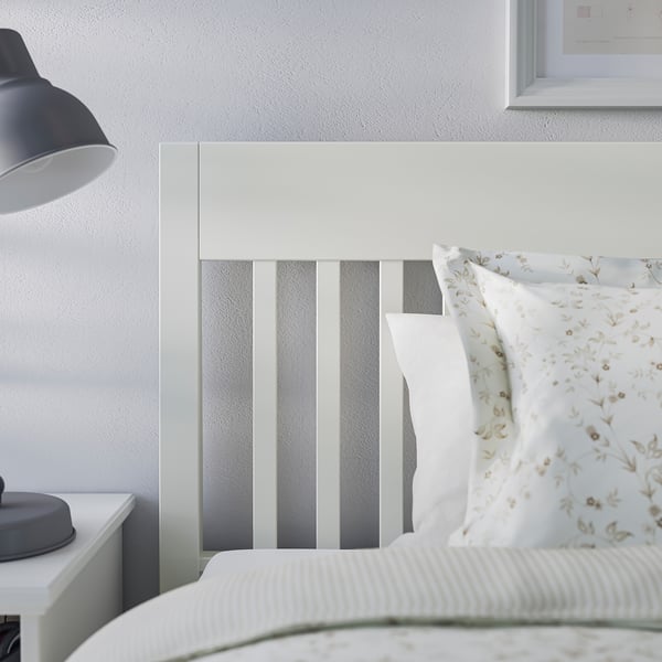 IDANÄS bed frame with storage, white/Lindbåden, 140x200 cm
