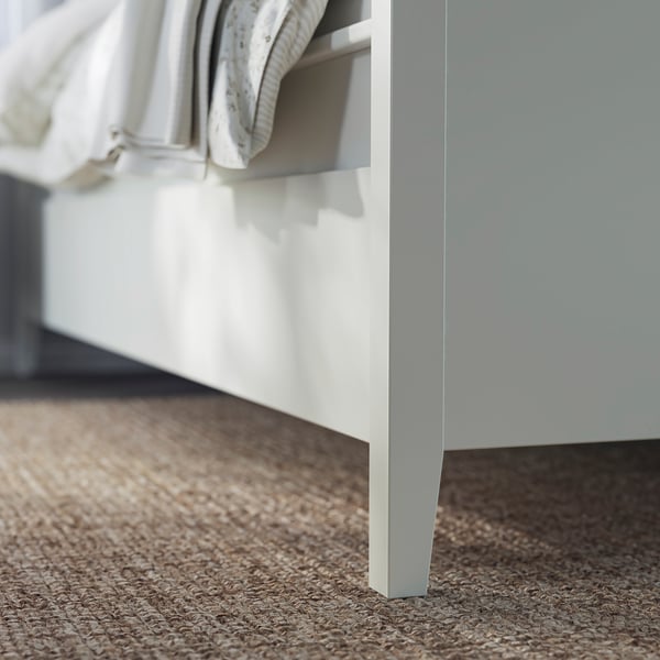 IDANÄS bed frame with storage, white/Lindbåden, 140x200 cm