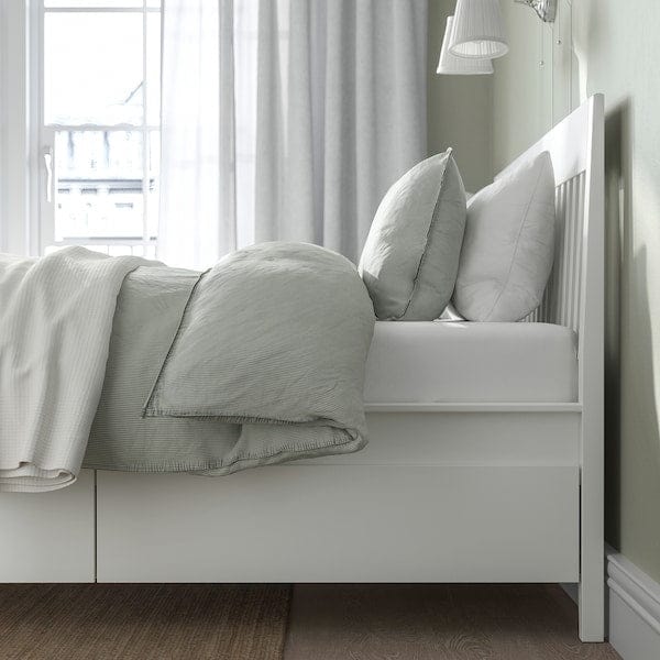 Ikea IDANÄS Bed frame with drawers, white/Lindbåden, 140x200 cm