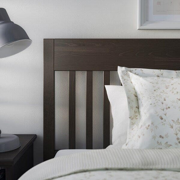 Ikea IDANÄS Bed frame with drawers, dark brown/Lindbåden, 140x200 cm