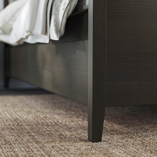 IDANÄS bed frame with storage, dark brown/Lindbåden, 90x200 cm