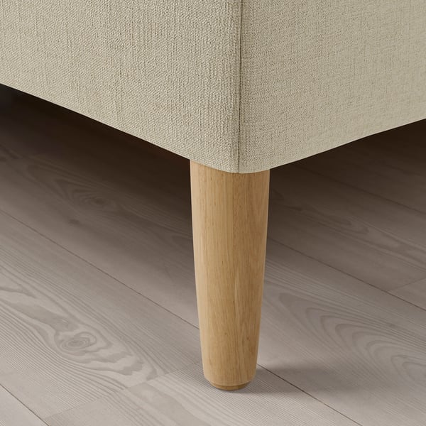 IDANÄS upholstered bed frame, Naggen beige, 160x200 cm