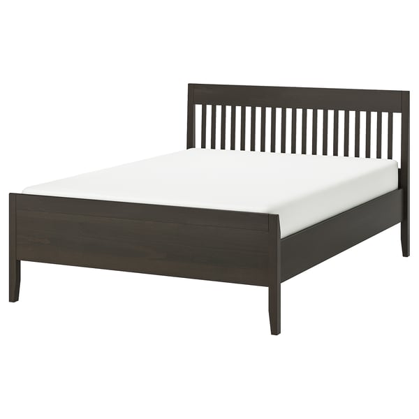 IDANÄS bed frame, dark brown/Leirsund, 140x200 cm