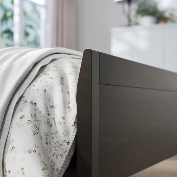 IDANÄS bed frame, dark brown/Leirsund, 180x200 cm