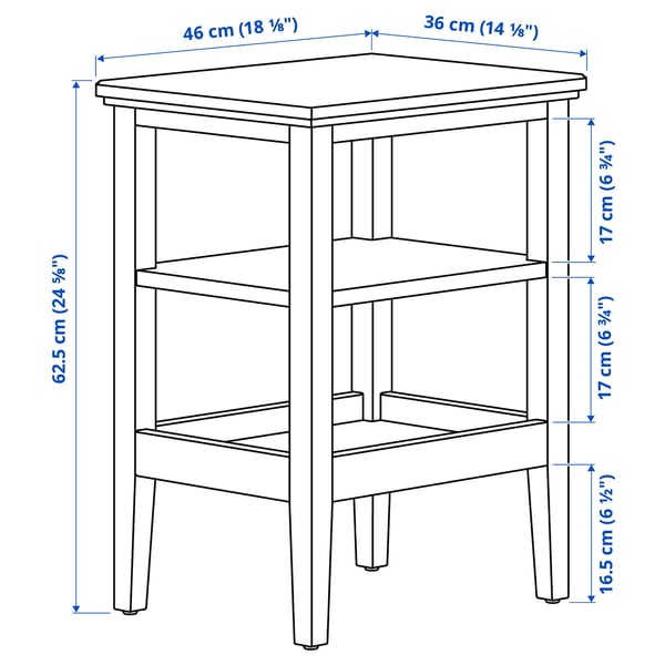 IDANÄS side table, white, 46x36 cm