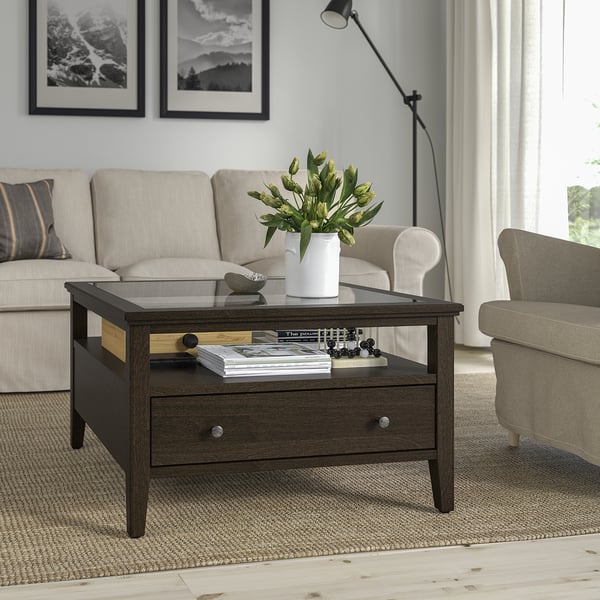 IDANÄS - IDANÄS Coffee table, dark brown stained, 80x80 cm