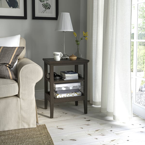 IDANÄS side table, dark brown stained, 46x36 cm