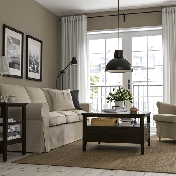 IDANÄS coffee table, dark brown stained, 80x80 cm