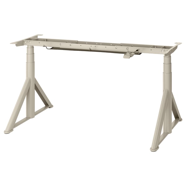 IDÅSEN underframe sit/stand f table tp, el, beige, 146x70 cm