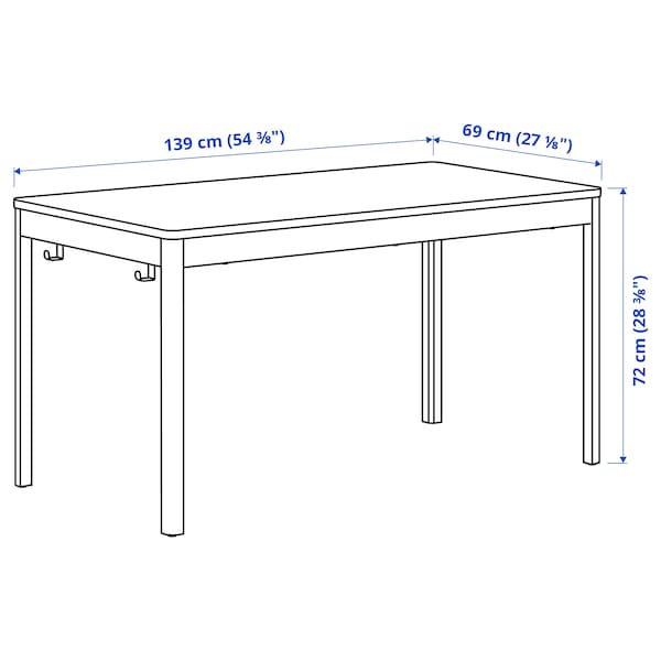 IDÅSEN Base for table top - dark gray 139x69x72 cm , 139x69x72 cm