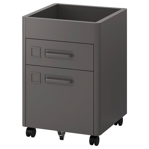 IDÅSEN drawer unit on castors, dark grey, 42x61 cm
