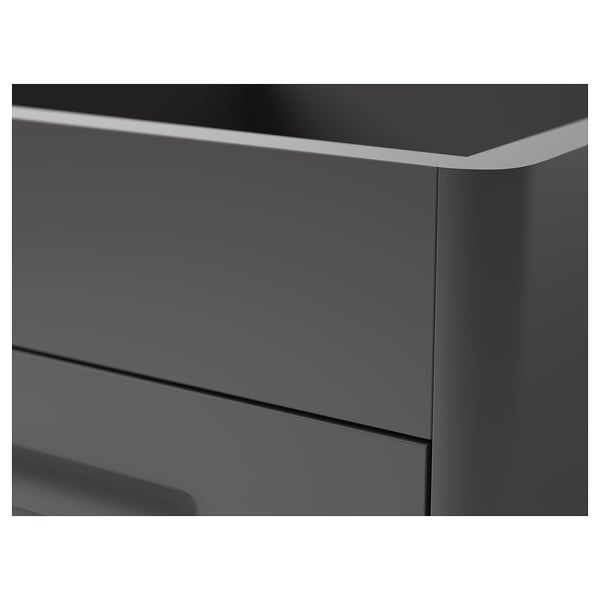 IDÅSEN drawer unit on castors, dark grey, 42x61 cm