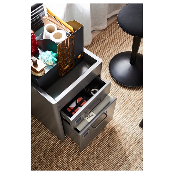 IDÅSEN drawer unit on castors, dark grey, 42x61 cm