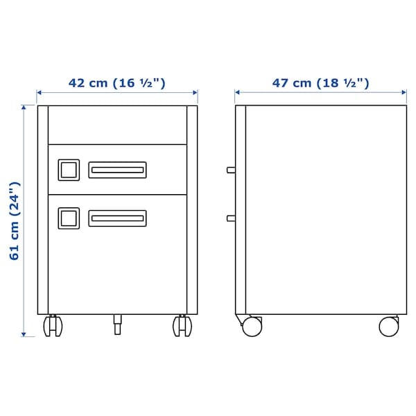 Ikea IDÅSEN - Drawer unit on castors, golden-brown, 42x61 cm