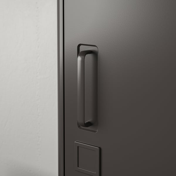 IDÅSEN high cabinet with drawer and doors, dark grey, 45x172 cm