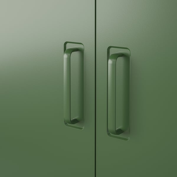 IDÅSEN cabinet with doors and drawers, dark green, 80x47x119 cm