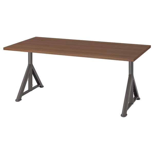 IDÅSEN desk, brown/dark grey, 160x80 cm