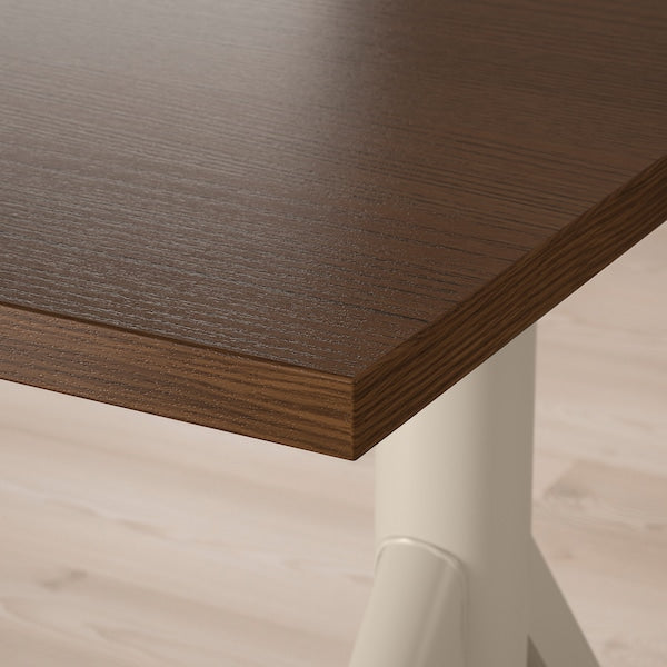 IDÅSEN Height adjustable desk - brown/beige 160x80 cm , 160x80 cm