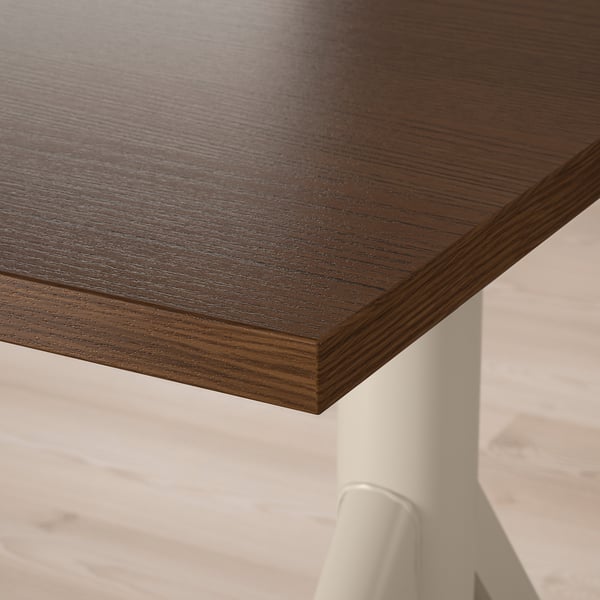 IDÅSEN desk sit/stand, brown/beige, 160x80 cm