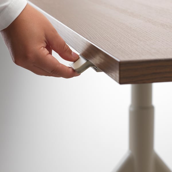 IDÅSEN desk sit/stand, brown/beige, 120x70 cm