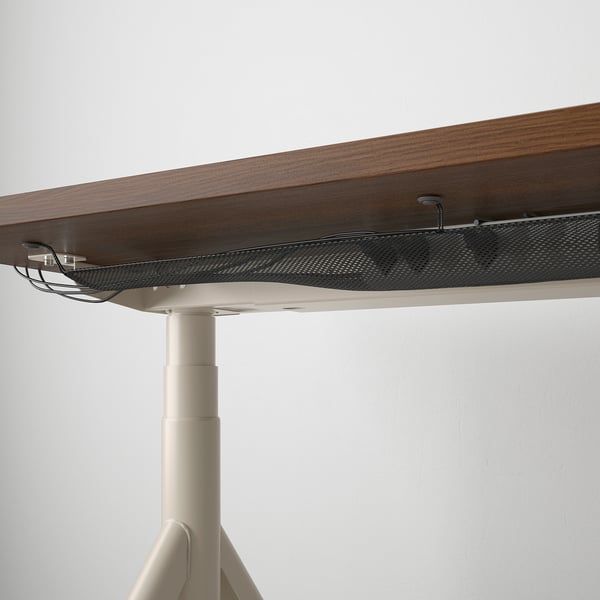 IDÅSEN desk sit/stand, brown/beige, 160x80 cm