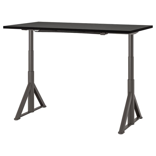 IDÅSEN Height adjustable desk - black/dark gray 160x80 cm , 160x80 cm