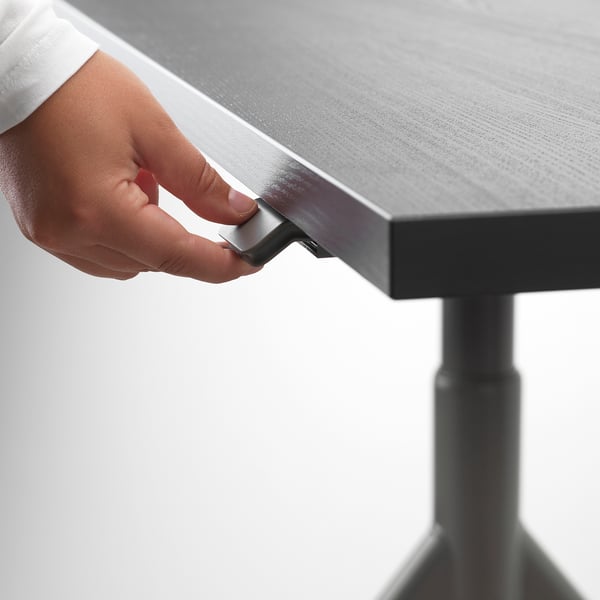 IDÅSEN desk sit/stand, black/dark grey, 120x70 cm