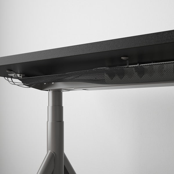 IDÅSEN Height adjustable desk - black/dark gray 120x70 cm , 120x70 cm